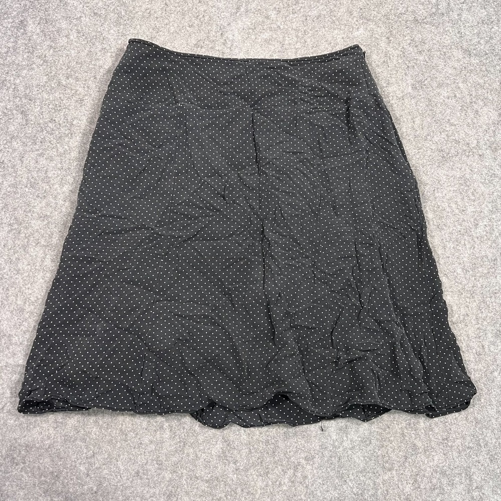 Laura Ashley Vintage Black White Polka Dot Knee Length Skirt Women's Size 13